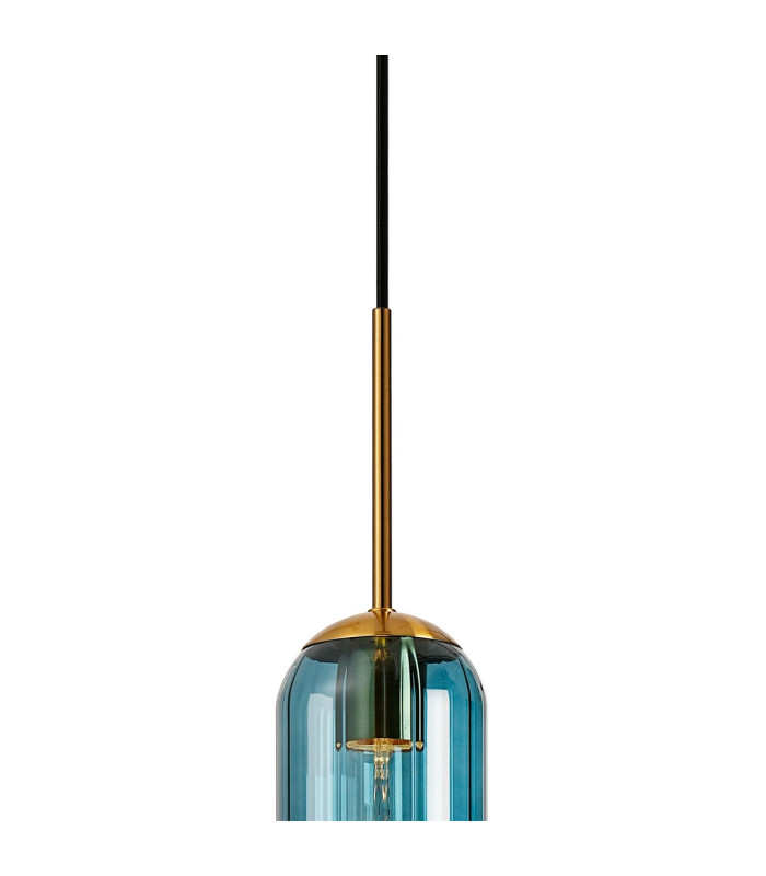 Clarkson 10cm Single Pendant 1 Light Adjustable E27 Brass Gold / Blue-7
