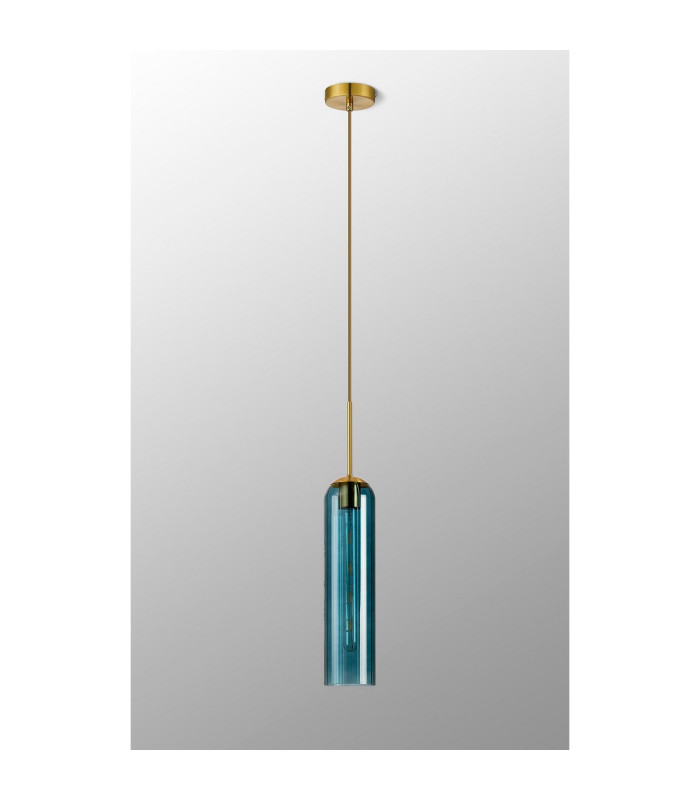 Clarkson 10cm Single Pendant 1 Light Adjustable E27 Brass Gold / Blue-9