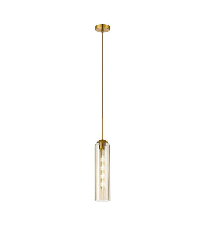 Clarkson 10cm Single Pendant 1 Light Adjustable E27 Brass Gold / Cognac-4