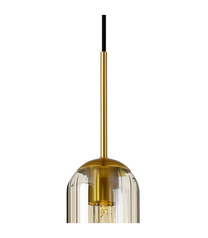 Clarkson 10cm Single Pendant 1 Light Adjustable E27 Brass Gold / Cognac-7