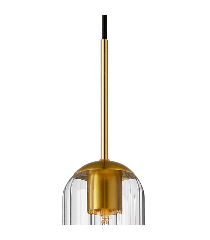 Clarkson 10cm Single Pendant 1 Light Adjustable E27 Brass Gold / Clear-7