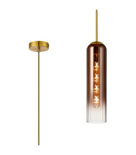 Clarkson 10cm Single Pendant 1 Light Adjustable E27 Brass Gold / Copper Fade-1