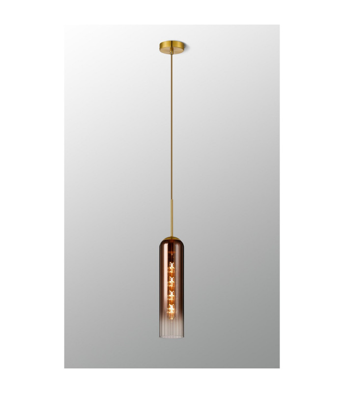 Clarkson 10cm Single Pendant 1 Light Adjustable E27 Brass Gold / Copper Fade-3