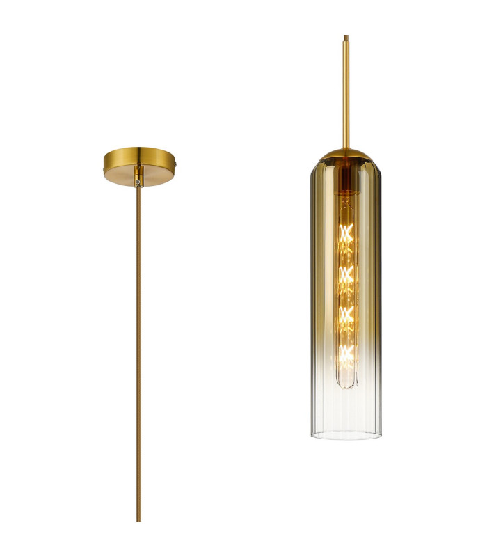 Clarkson 10cm Single Pendant 1 Light Adjustable E27 Brass Gold / Gold Fade-1