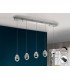 Integrated LED 5 Light Dimmable Crystal Drop Bar Ceiling Pendant with Remote Control Chrome - 1