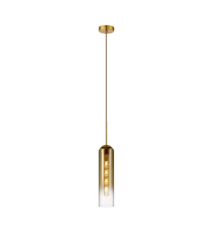 Clarkson 10cm Single Pendant 1 Light Adjustable E27 Brass Gold / Gold Fade-5