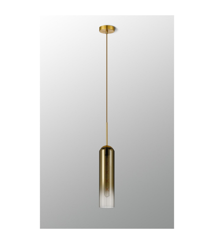 Clarkson 10cm Single Pendant 1 Light Adjustable E27 Brass Gold / Gold Fade-10