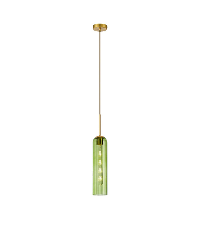 Clarkson 10cm Single Pendant 1 Light Adjustable E27 Brass Gold / Green-4