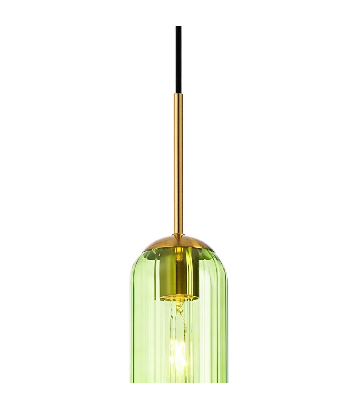 Clarkson 10cm Single Pendant 1 Light Adjustable E27 Brass Gold / Green-7