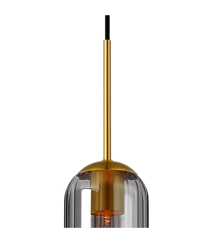 Clarkson 10cm Single Pendant 1 Light Adjustable E27 Brass Gold / Smoke Fade-6