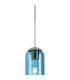 Clarkson 10cm Single Pendant 1 Light Adjustable E27 Polished Nickel / Blue-7