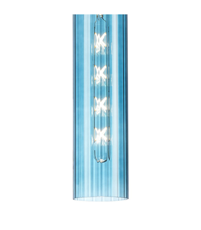 Clarkson 10cm Single Pendant 1 Light Adjustable E27 Polished Nickel / Blue-8