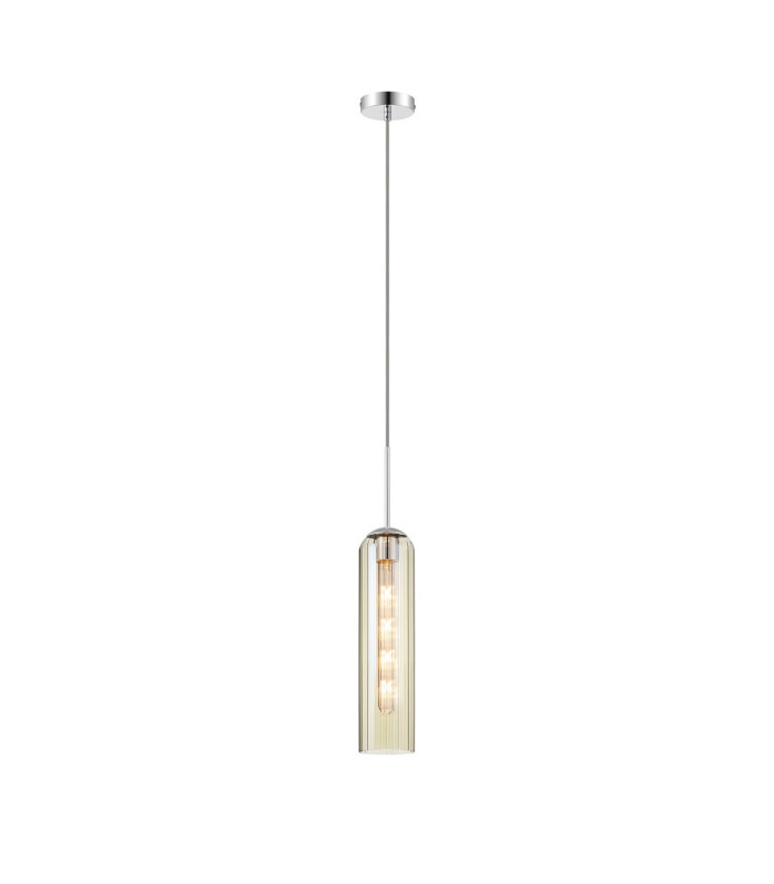 Clarkson 10cm Single Pendant 1 Light Adjustable E27 Polished Nickel / Cognac-4