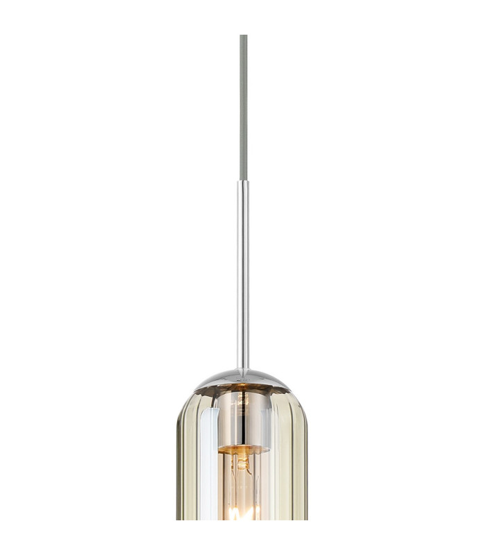 Clarkson 10cm Single Pendant 1 Light Adjustable E27 Polished Nickel / Cognac-7