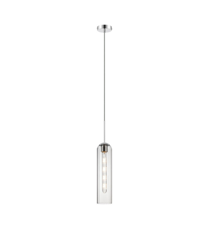 Clarkson 10cm Single Pendant 1 Light Adjustable E27 Polished Nickel / Clear-4