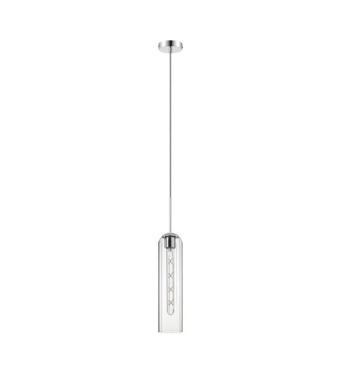 Clarkson 10cm Single Pendant 1 Light Adjustable E27 Polished Nickel / Clear-5