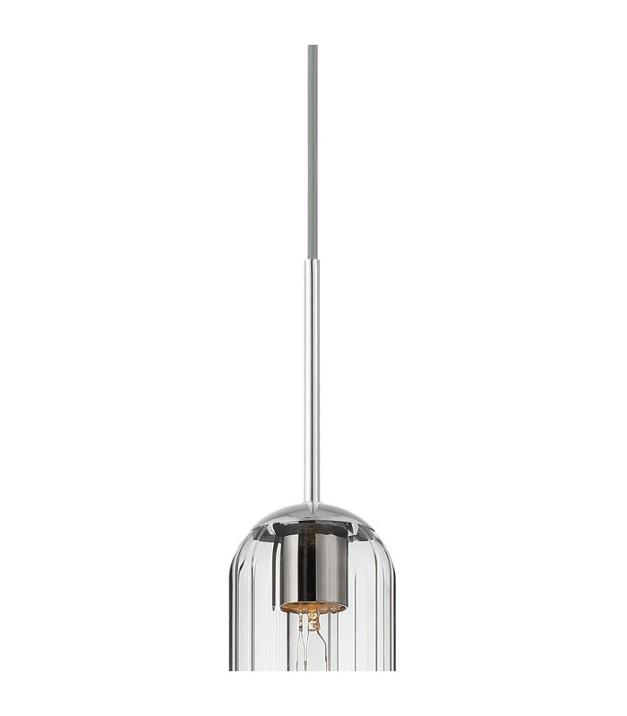 Clarkson 10cm Single Pendant 1 Light Adjustable E27 Polished Nickel / Clear-7