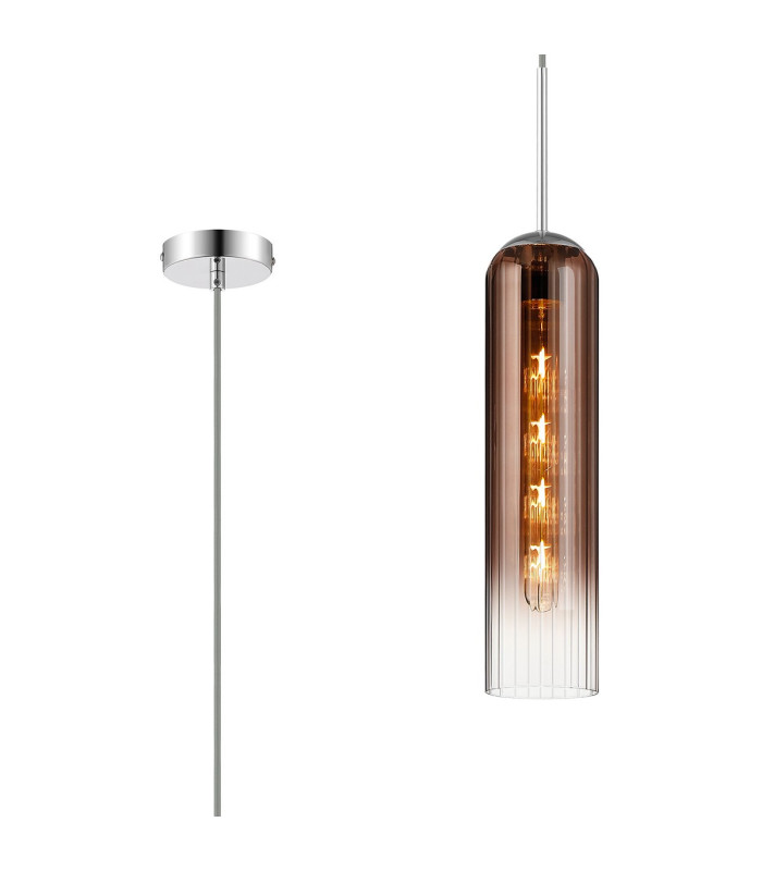 Clarkson 10cm Single Pendant 1 Light Adjustable E27 Polished Nickel / Copper Fade-1