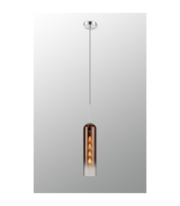 Clarkson 10cm Single Pendant 1 Light Adjustable E27 Polished Nickel / Copper Fade-3
