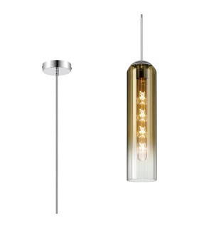 Clarkson 10cm Single Pendant 1 Light Adjustable E27 Polished Nickel / Gold Fade-1