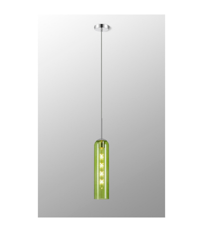 Clarkson 10cm Single Pendant 1 Light Adjustable E27 Polished Nickel / Green-3