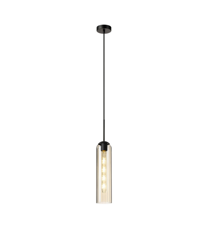 Clarkson 10cm Single Pendant 1 Light Adjustable E27 Satin Black / Cognac-4