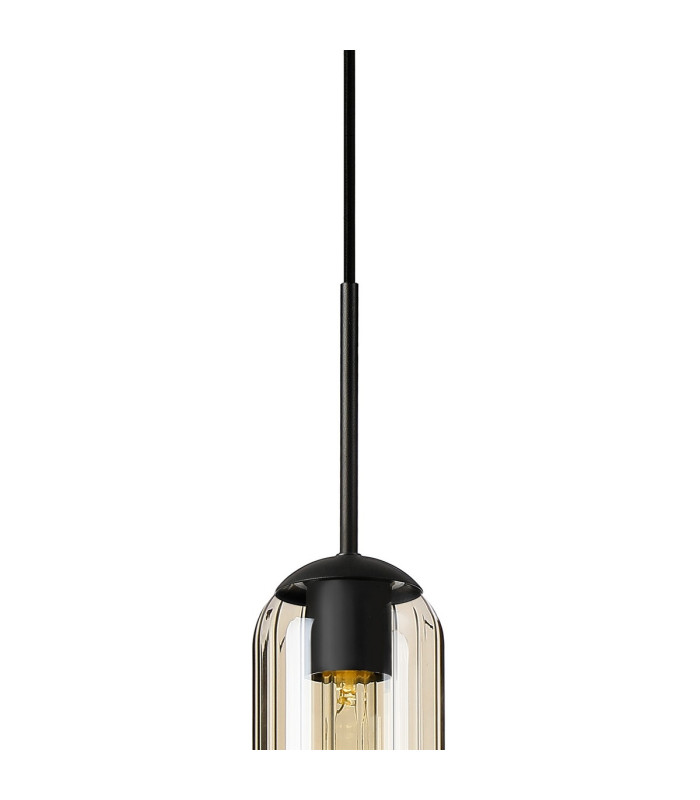 Clarkson 10cm Single Pendant 1 Light Adjustable E27 Satin Black / Cognac-7