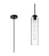 Clarkson 10cm Single Pendant 1 Light Adjustable E27 Satin Black / Clear-1