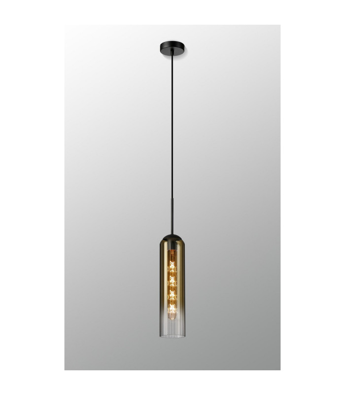 Clarkson 10cm Single Pendant 1 Light Adjustable E27 Satin Black / Gold Fade-3