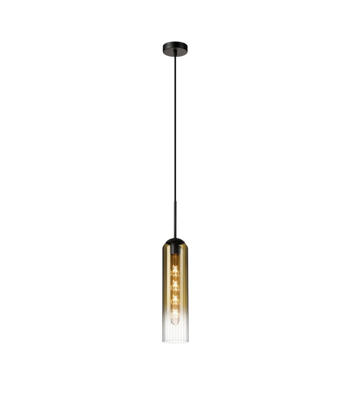 Clarkson 10cm Single Pendant 1 Light Adjustable E27 Satin Black / Gold Fade-4