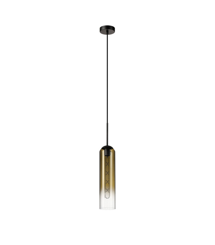 Clarkson 10cm Single Pendant 1 Light Adjustable E27 Satin Black / Gold Fade-5
