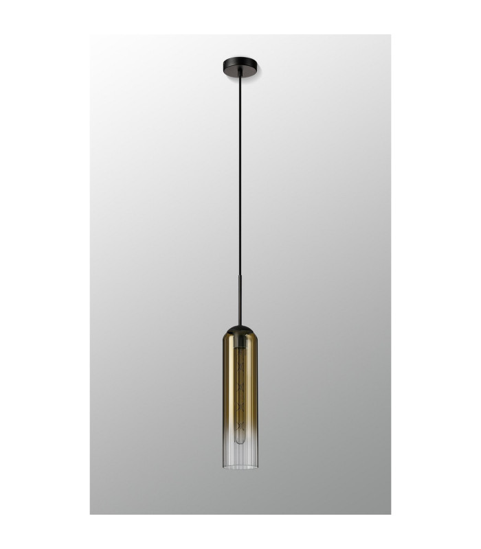Clarkson 10cm Single Pendant 1 Light Adjustable E27 Satin Black / Gold Fade-9