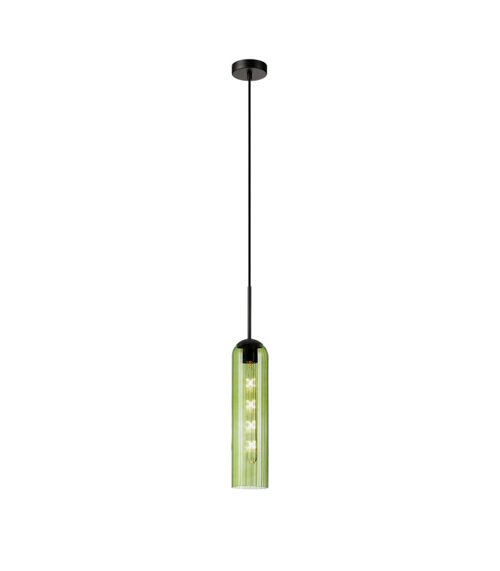 Clarkson 10cm Single Pendant 1 Light Adjustable E27 Satin Black / Green-4