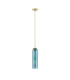 Clarkson 10cm Single Pendant 1 Light Adjustable E27 Satin Gold / Blue-5