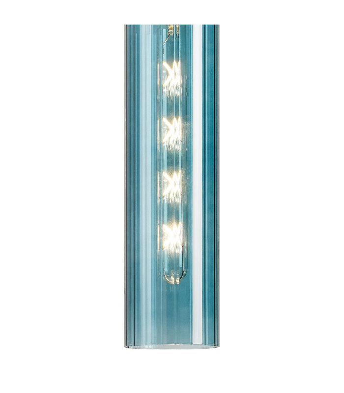 Clarkson 10cm Single Pendant 1 Light Adjustable E27 Satin Gold / Blue-8