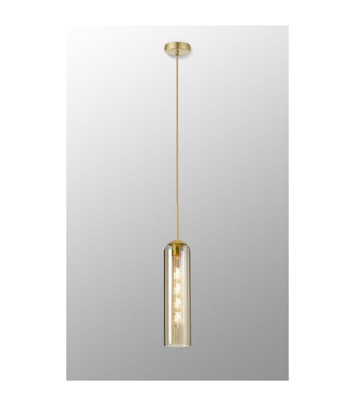 Clarkson 10cm Single Pendant 1 Light Adjustable E27 Satin Gold / Cognac-3