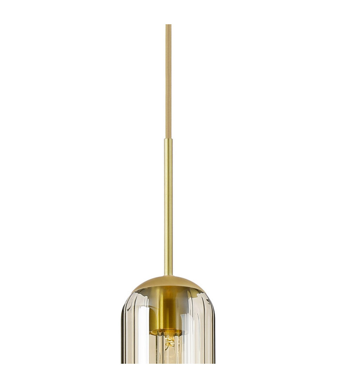 Clarkson 10cm Single Pendant 1 Light Adjustable E27 Satin Gold / Cognac-7