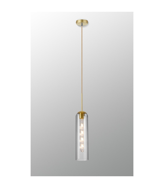 Clarkson 10cm Single Pendant 1 Light Adjustable E27 Satin Gold / Clear-3