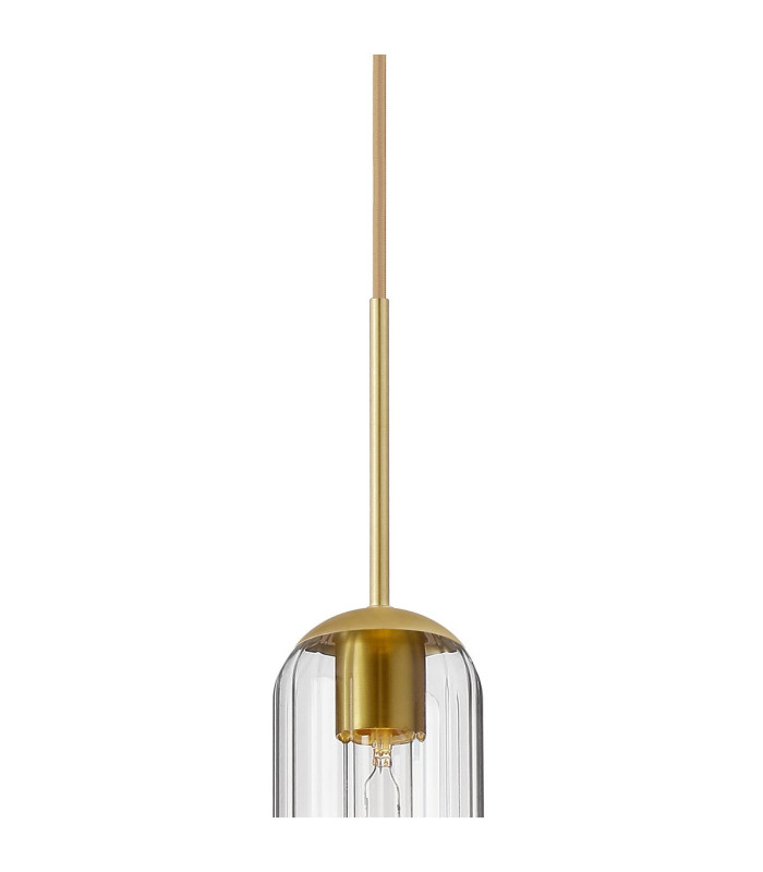 Clarkson 10cm Single Pendant 1 Light Adjustable E27 Satin Gold / Clear-7