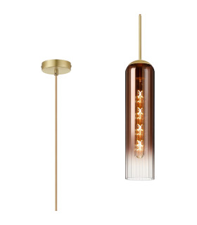 Clarkson 10cm Single Pendant 1 Light Adjustable E27 Satin Gold / Copper Fade-1