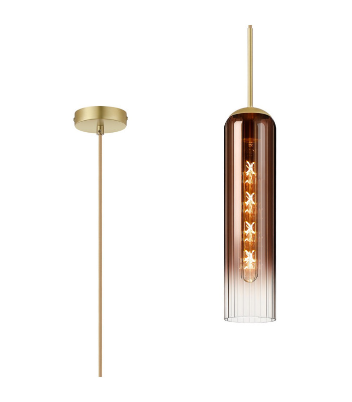 Clarkson 10cm Single Pendant 1 Light Adjustable E27 Satin Gold / Copper Fade-1