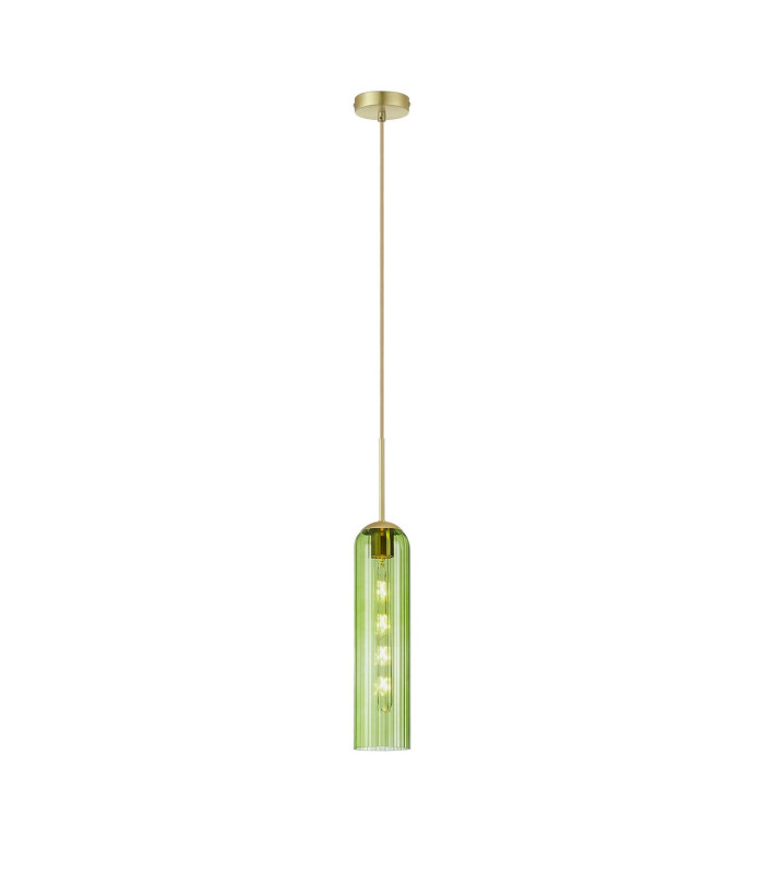 Clarkson 10cm Single Pendant 1 Light Adjustable E27 Satin Gold / Green-4