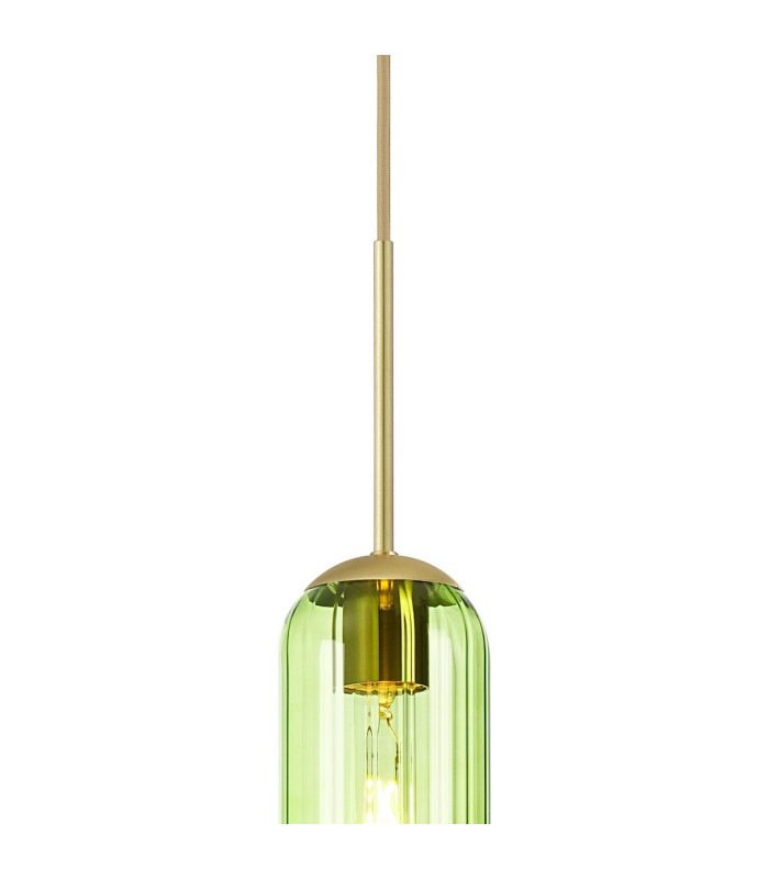 Clarkson 10cm Single Pendant 1 Light Adjustable E27 Satin Gold / Green-7