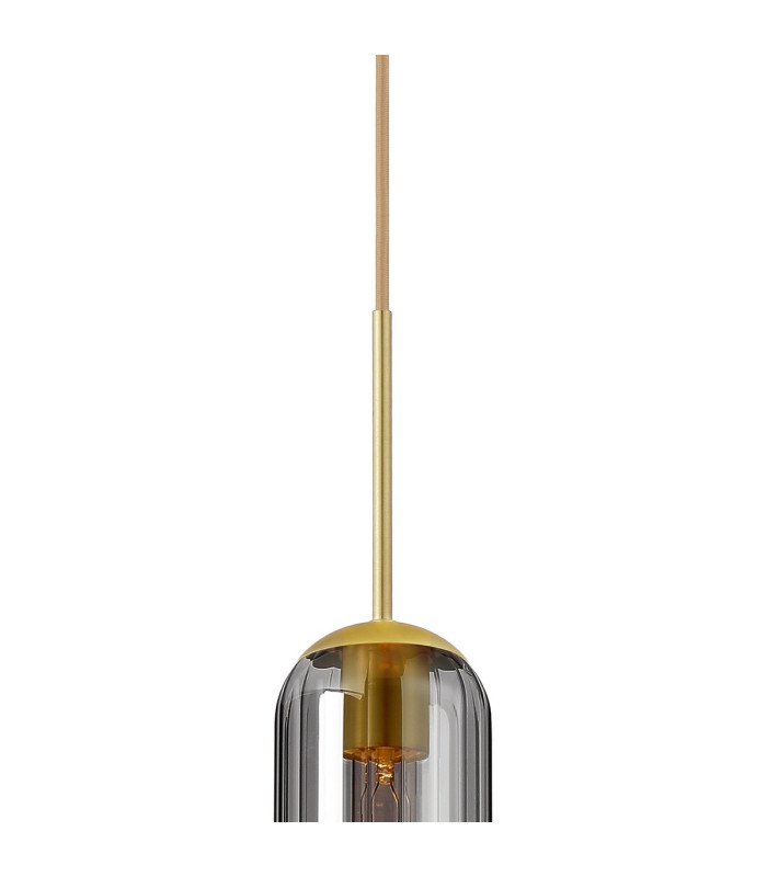 Clarkson 10cm Single Pendant 1 Light Adjustable E27 Satin Gold / Smoke Fade-7