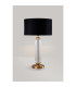 Clarkson Tubular Table Lamp 1 Light E27 Brass Gold/Clear Glass/Black/Prosecco 40cm Velvet Shade-3