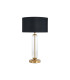 Clarkson Tubular Table Lamp 1 Light E27 Brass Gold/Clear Glass/Black/Prosecco 40cm Velvet Shade-4