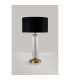 Clarkson Tubular Table Lamp 1 Light E27 Brass Gold/Clear Glass/Black/Prosecco 40cm Velvet Shade-7