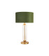 Clarkson Tubular Table Lamp 1 Light E27 Brass Gold/Clear Glass/Moss Green/Gold 40cm Velvet Shade-1