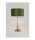 Clarkson Tubular Table Lamp 1 Light E27 Brass Gold/Clear Glass/Moss Green/Gold 40cm Velvet Shade-3