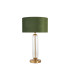 Clarkson Tubular Table Lamp 1 Light E27 Brass Gold/Clear Glass/Moss Green/Gold 40cm Velvet Shade-4